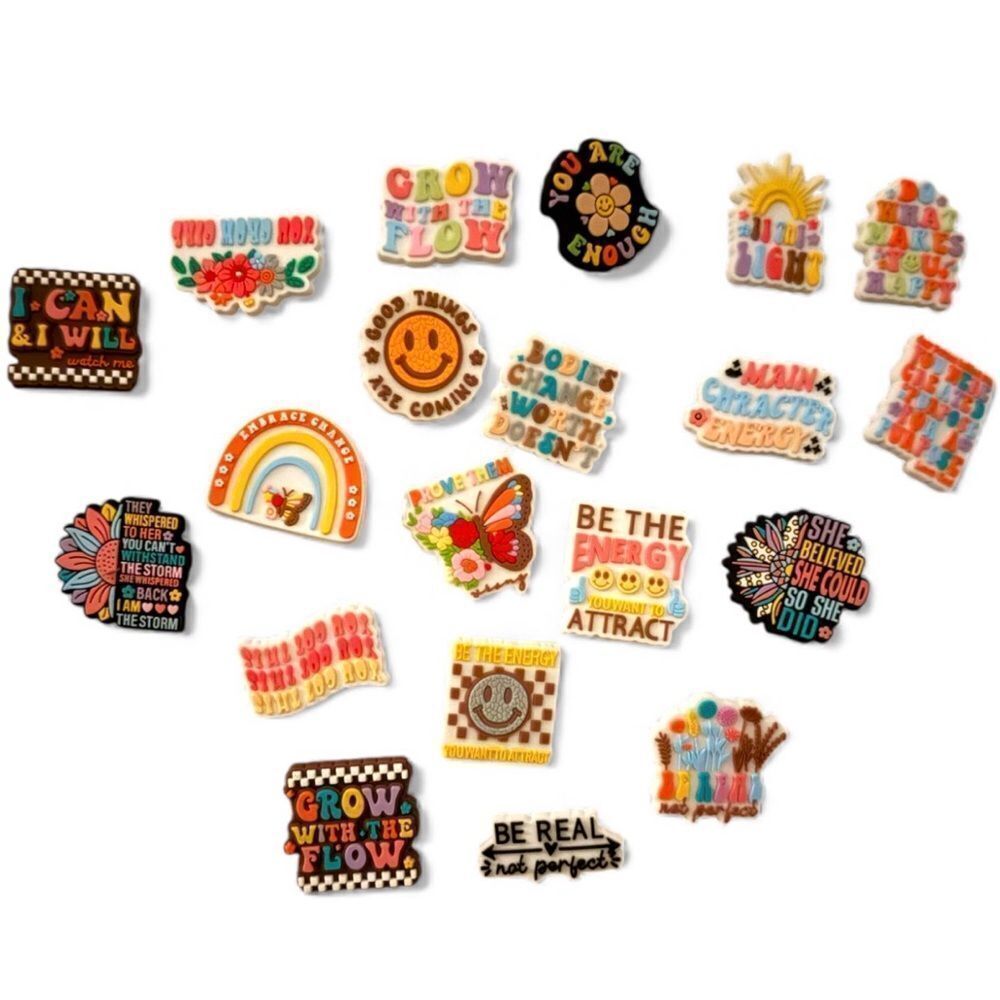 Colorful Motivational Jibbitz Brand new (Random set of 10 pcs)